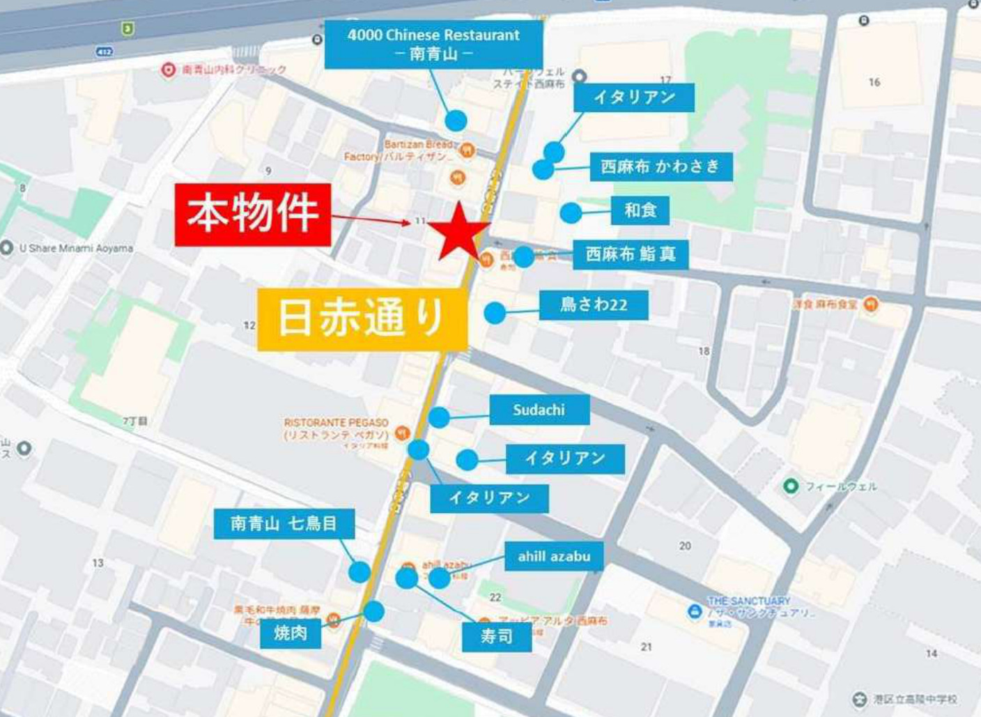 表参道 1階 美容室居抜き 路面店 日赤通り沿いの物件写真